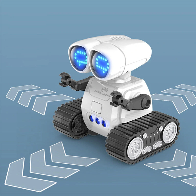 2.4GHz Mini Remote Control Programming Robot Multifunctional LED Lights Control Omnidirectional Marching Robot Toy for Children