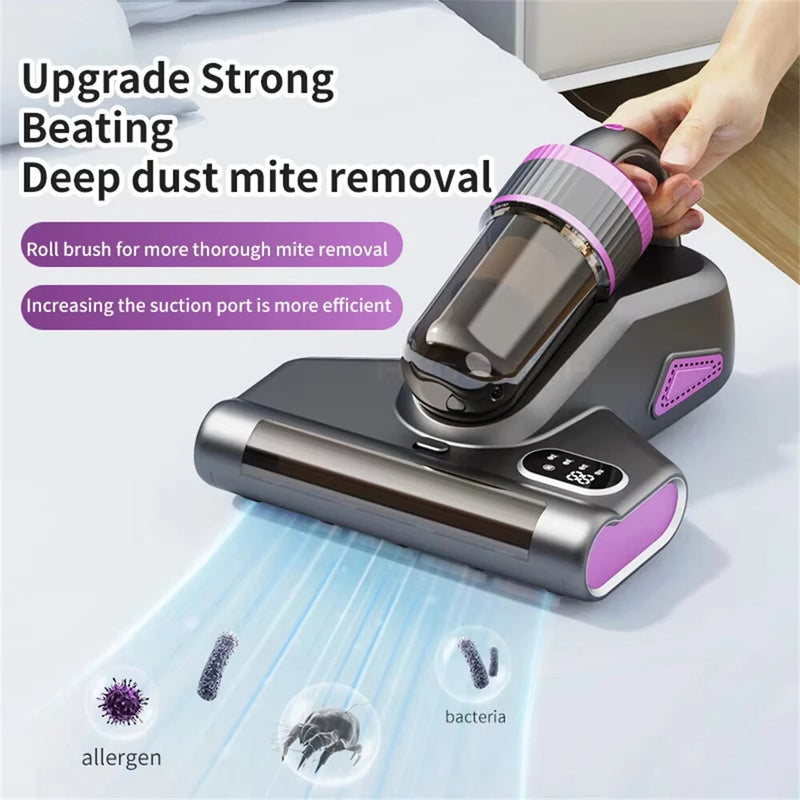 NovuLife Wireless Mite Removal Vacuum Cleaner 15Kpa Powerful Suction with UV Sterilization for Mattress & Sofa