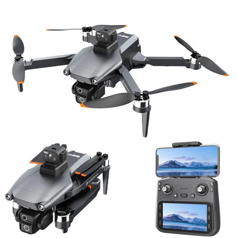 LYZRC L600-1 PRO GPS 5G WiFi FPV with 4.5inch LCD Screen Controller 4K HD Dual Camera Servo Gimbal 360 Obstacle Avoidance Brushless Foldable RC Drone Quadcopter RTF