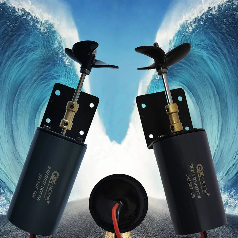 QX_Motor Underwater Propeller 545 / 50T 12V 16V Brushed Motor for Unmanned / Nesting Trawler/Remote Control /Duck Boat RC Vehicles Models Parts