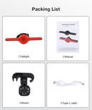 LAOTIE X8 Wireless Remote Bike Turn Taillight 400mAh Battery 7 Light Modes Type-C Rechargeable IPX5 Waterproof Smart Brake Sensing Loud Warning Bicycle Rear Light for Night Safe Cycling