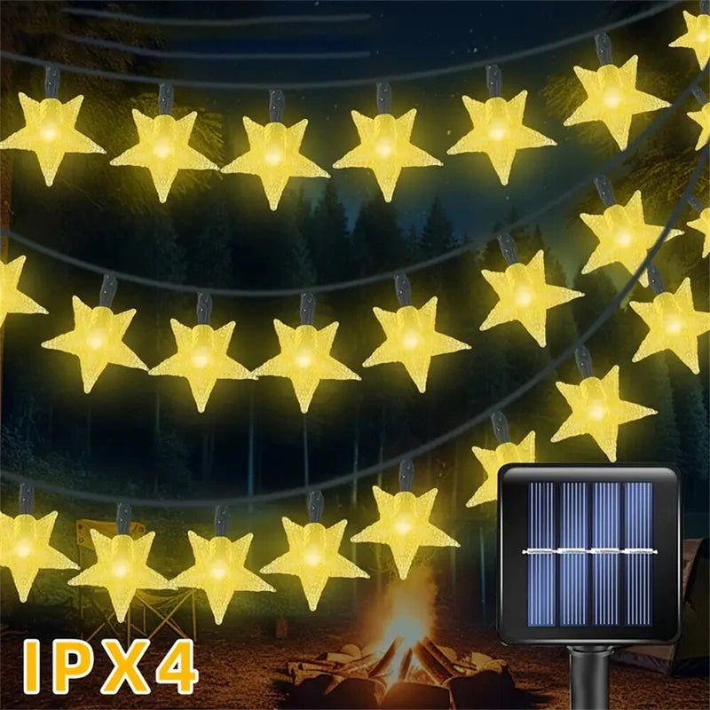 IPRee 7/12M Outdoor Solar String Lights 50/100LED Star String Lights 8 Mode Waterproof Solar Fairy Lamp for Garden Wedding Party Decor