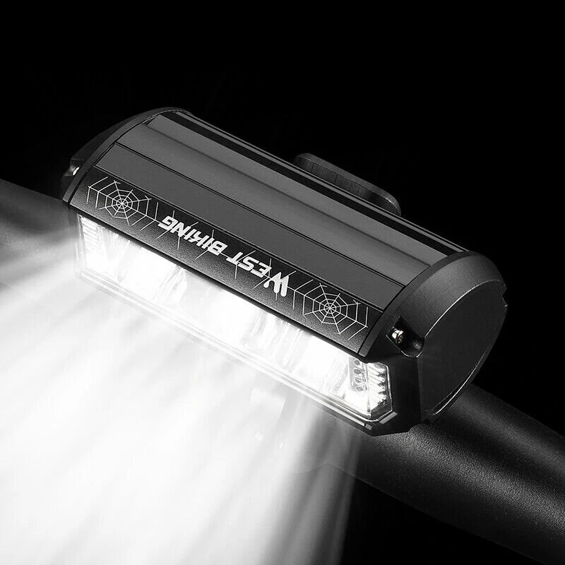 WEST BIKING 1750Lm Super Brightness Bike Headlights 4000mAh Battery Waterproof 4 Light Modes Type-C Rechargeable Aluminum Alloy Mini Front Light for Electric Bike Scooter MTB Bicycle