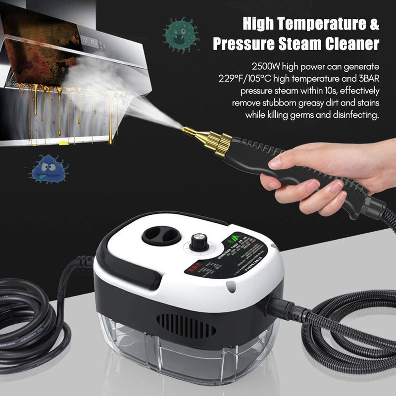 2500W High-Temperature High-Pressure Steam Cleaner 230V 901ml Capacity 4 Temperature Levels ABS Base for Kitchen Air Conditioner Cleaning