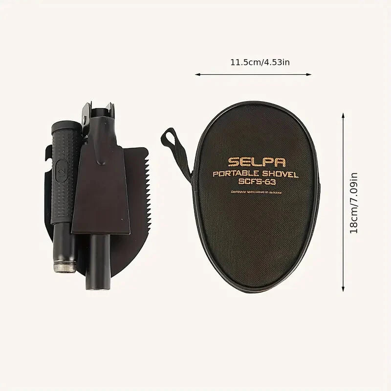 Portable Folding Multi-function Gardening Shovel with Extra Utility Tools Outdoor Mountaineering Small Mini Shovel Fishing Camping Shovel Spade