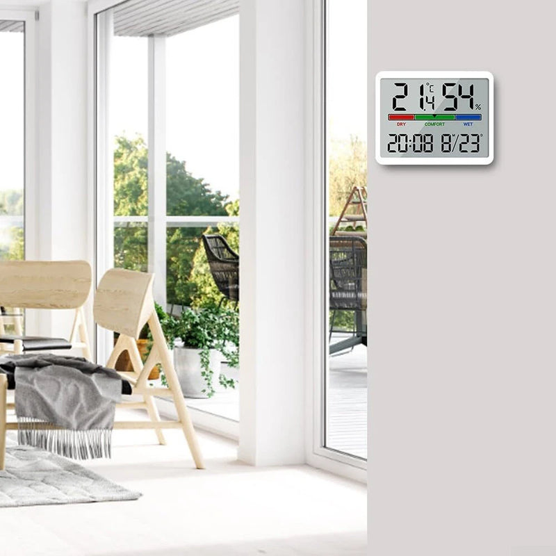 Electronic Multifunctional Magnetic Temperature Clock Wall Clock Digital Alarm Clock Large LCD Display Date Time Temperature and Humidity Display