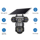 V380 4G 6MP Solar Security Camera 3-Lens System  Dual-Charging Night Vision Motion Alerts 4G European Version Security Camera