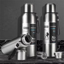 IPRee Large Capacity 1000ml/2000ml Cold Thermal Thermos Tumbler Stainless Steel Insulated Tea Coffee Water Bottle Insulation Flask Pot Travel Mug