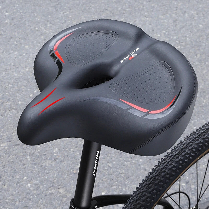 WEST BIKING Oversized MTB Bike Saddle Shock Absorbing Breathable Cycling Seat Widen Thicken Universal Soft Cushion Electric Bike Saddle