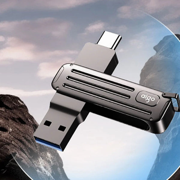 Aigo W381 USB3.2 Gen1 Flash Drive USB-A & Type-C 256GB 128GB 220MB/s Fast Speed Pendrive U Disk for Phone Laptop Computer