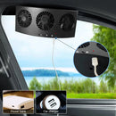 2-Speed Car Exhaust Fan 3-Head Cooling Fan Car Air Purifier Radiator Fan Window Vent Cool Ventilation Cooling Fan for Eliminating Odors Reducing Temperature with Exhaust  Deodorizing Function