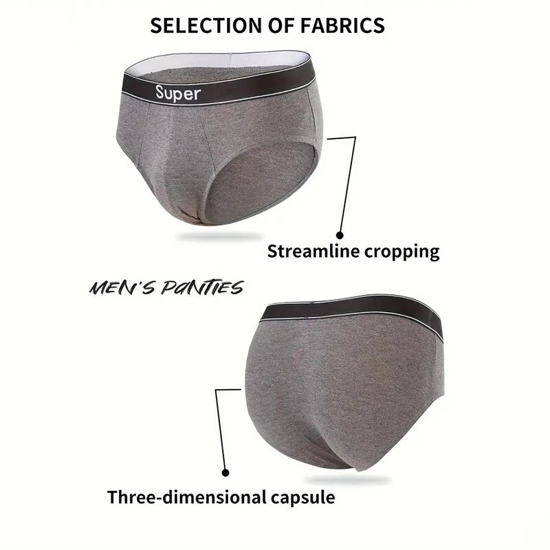 5pcs Men's Triangle Briefs Fashion Letter Elastic Belt Comfortable Soft Breathable Daily Sleep Men's Underwear