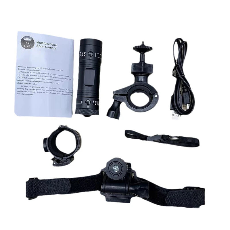 XANES 1080P Bicycle Helmet Camera 120 Wide Angle Bicycle Sports Camera IPX6 Waterproof Mini Motorcycle Helmet Camera Car Video Recorder Outdoor DV Video Camera