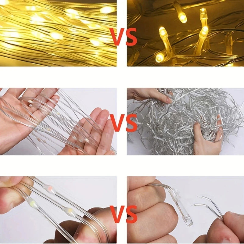 198 LED Five-Pointed Star Light Waterfall Light Water Trailing Light Christmas Holiday Decoration Light Garden Star Light String 8 Mode Function