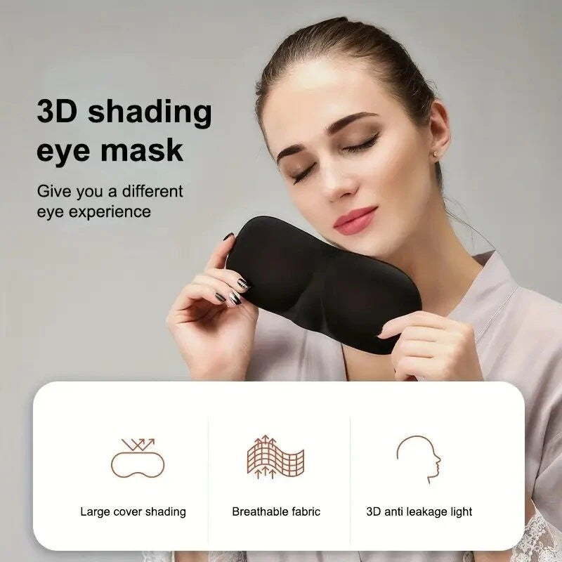 KALOAD 3D Stereoscopic Sleep Eye Mask Sleep Magic Memory Sponge Black Shading Breathable Quik Sleep for Outdoor Travel