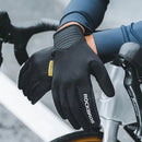 ROCKBROS Cycling Gloves Touch Screen Winter Thermal Fleece Warmer Windproof Full Finger Non-slip Gloves for Riding Hiking Climbing