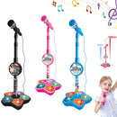 Super Cool 5-light Microphone with Stand Karaoke Songs Musical Instrument Kids Toys