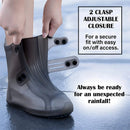 XANES 1 Pair Rain Boot Bicycle Shoe Covers Waterproof Silicone High Top Non-slip Shoes Protector Outdoor Reusable Thickened Footwear for Cycling Hiking Walking