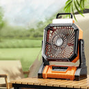 Portable 4 Speed Camping Fan with Rechargeable Battery Cordless Outdoor Cool Ceiling Fan with LED Light Air Circulators