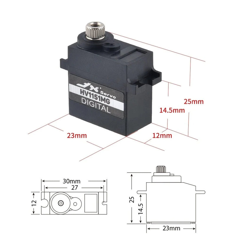 JX PDI-HV1151MG Mini Waterproof Servo 8.4V 4.5KG Metal Gear Digital Servo for Traxxas TRX4 BRX01 Crawler RC Car