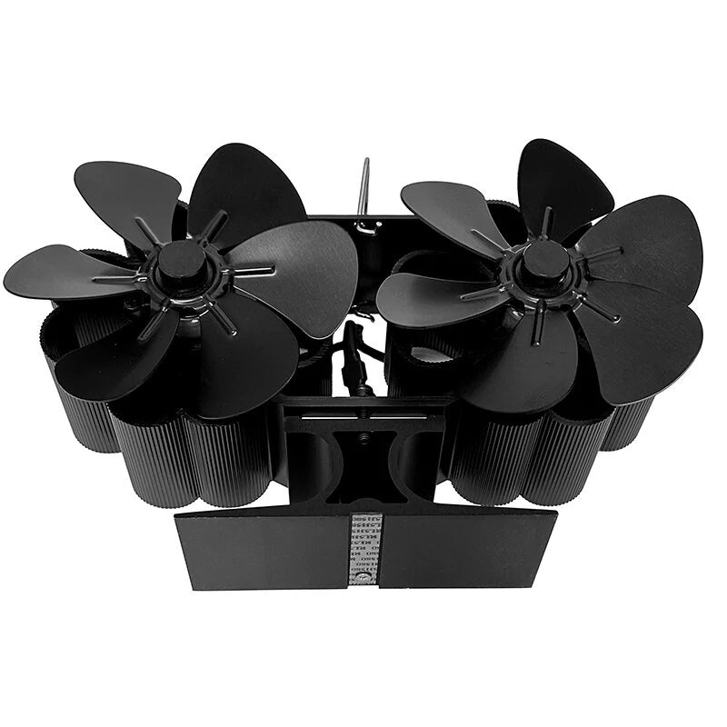 12 Blades Fireplace Fan Heat Powered Stove Eco-Friendly Fan Wood Burn Fan Portable Heater Efficient Oven Fan No Electricity