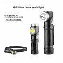 2 In 1 L-shape Flashlight LED Headlamp USB Rechargeable Bright Magnet Strong Mini Torch 90-Degree Adjustable Multi-Functional Outdoor Adventure Tool Compact Clip Light Waterproof Hiking Gear