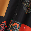 INCERUN Ethnic Style Mens Shirt, Mid-length Sleeve Stand Collar Loose Casual Shirt For Men Daily Vacation Streetwear