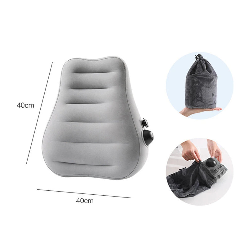 IPRee Ergonomic Inflatable Lumbar Support Pillow, Press Type Cushion, Enhances Back Comfort During Long-distance Flights Trains & Office Use