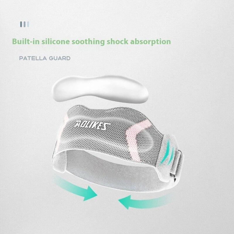 AOLIKES 1PCS Sports Patella Strap Knee Brace Support Silicone Soft Muscle Strength for Arthritis Running Basketball Hiking, Soccer