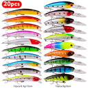 20PCS Fishing Lure Set 9-10cm Artificial Carp Fishing Lures Kit