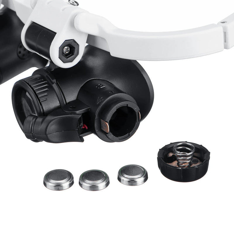 Headband Head-Mounted Repair LED Lamp Light Magnifying Glass Magnifier Loupe