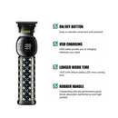 VGR V-185 Professional Hair Trimmer for Men with Ceramic Stainless Steel Blades 7000 RPM Motor USB Rechargeable LED Display 220min Runtime