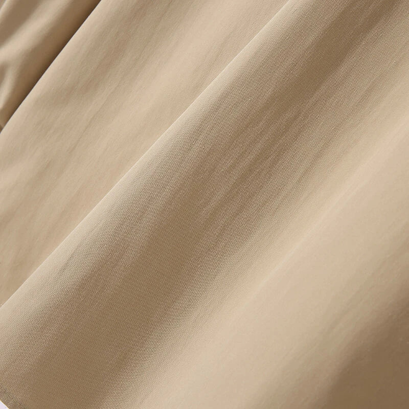 INCERUN Mens Solid Tie Neck Puff Sleeve Loose Shirt