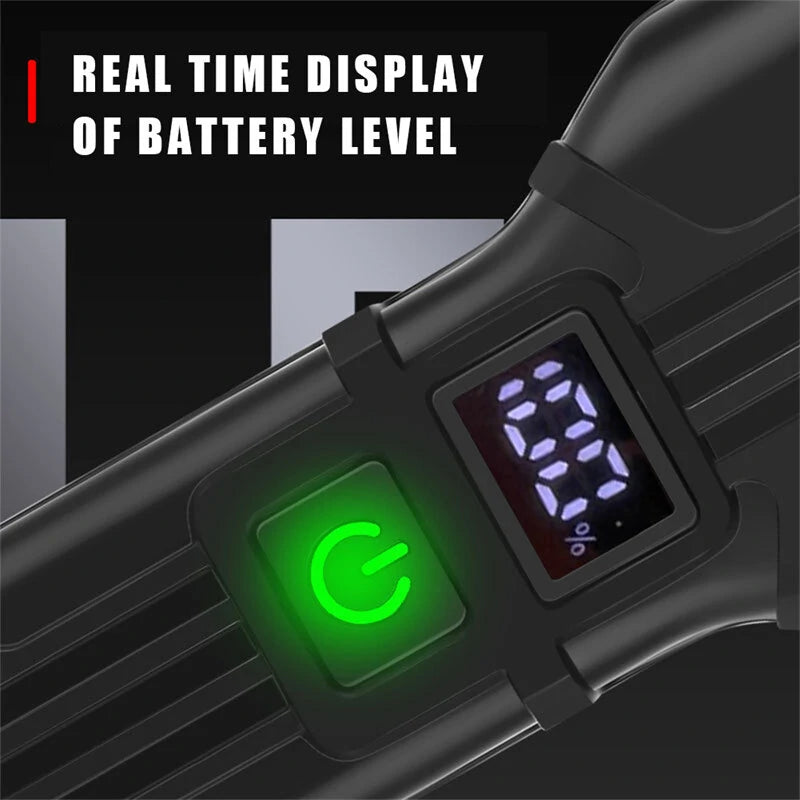 3 in 1 Multifunctional Bike Headlights 12 LED Beads 500Lm Brightness 140dB Bell Alarm 1800mAh Battery Display Power Bank IPX65 Waterproof USB-C Rechargeable 360-degree Adjustment Bicycle Front Light for Night Cycling