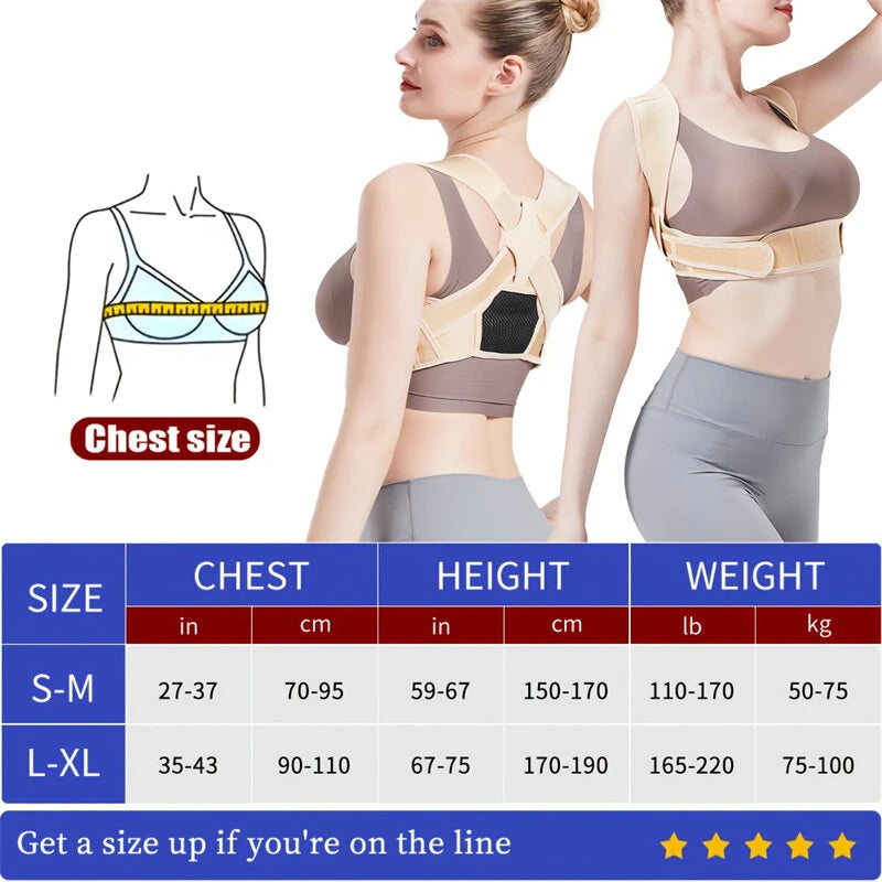 PRANASH X2 Upgraded Posture Corrector Adjustable Back Support Belt Spine Back Shoulder Brace Support Belts Adult Invisible Hunchback Belts for Sport Recovery
