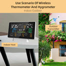 Tuya Wifi Wireless Weather Station Alarm Clock With 7.5 Inch Display / Atomic Clock / Weather Forecast / Outdoor Thermometer / Air Pressure / Moon Phase