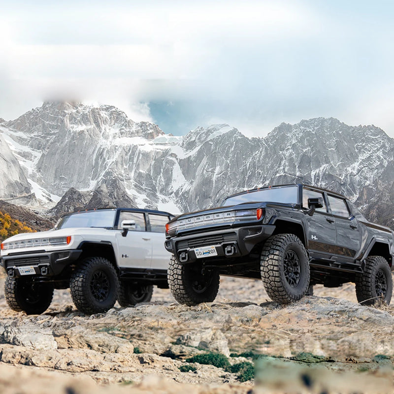 FMS FCX18 Hummer EV RTR Two Battery 1/18 2.4G 4WD RC Car Pickup Truck Off-Road Rock Crawler LED Light Two Speed Full Proportional Vehicles Models Toys
