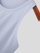 Mens Solid Crew Neck Rib-Knit Sleeveless Tank Top