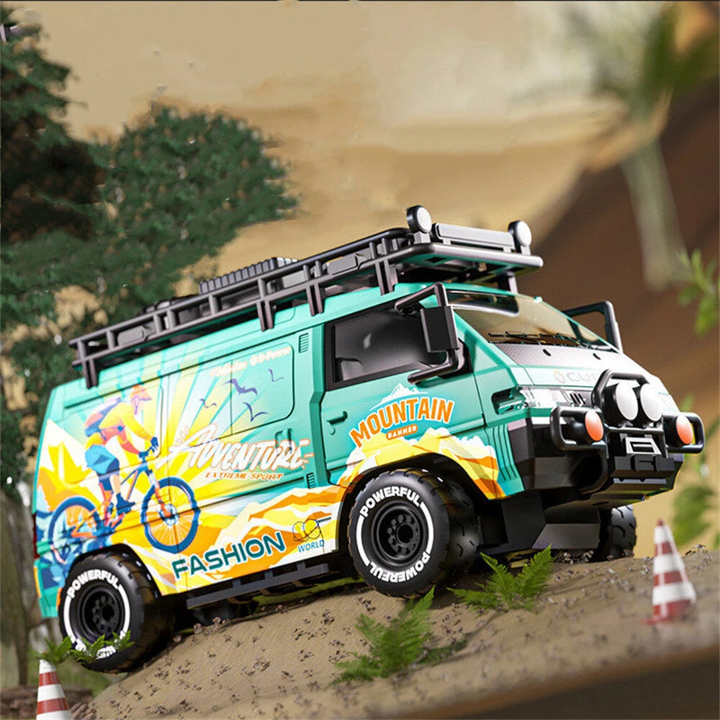 DLK 585-132 RTR 1/24 2.4G 4WD RC Car Sport Mini Bus Drift Off-Road Simulation Camping Van LED Light High Speed Remote Control Racing Micro Vehicles Model Adventure Toys