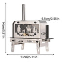 Portable Mini Stainless Steel Outdoor Wood Stove,Decorative Incense Holder for Christmas Tree and Elk Table Ornament for Camping Hiking