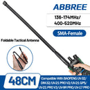 ABBREE Foldable Tactical Antenna UV Dual Band 136-520MHz SMA-Female Interface for Baofeng UV32 DM32 Walkie Talkie