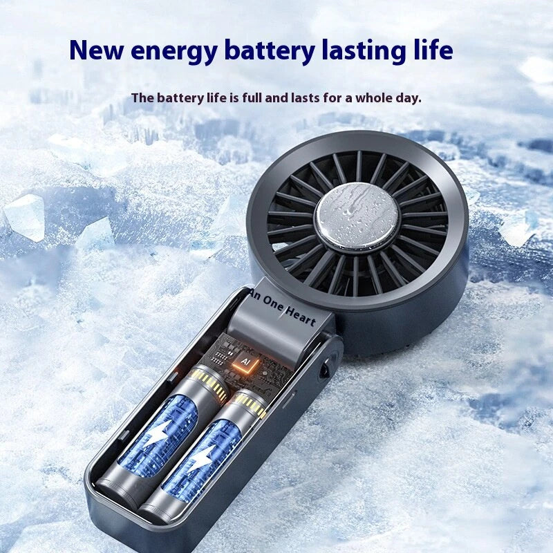 Tevorex Mini USB Fan with Digital Display 100-Speed Portable Folding Cooling Fan High Speed Strong Wind Handheld Small Fan for Outdoor