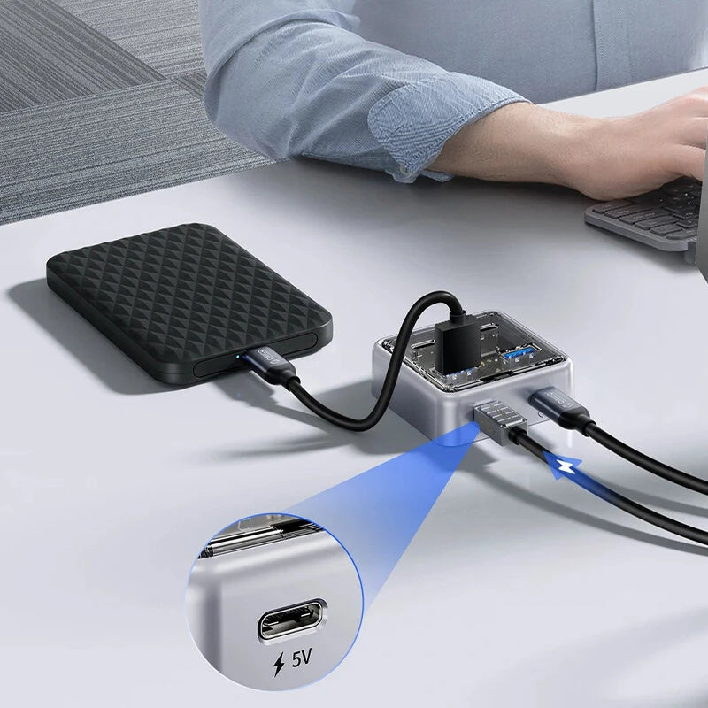ORICO 4-in-1 USB3.2 Hub Splitter Type-C Docking Station XHJ2U2C with USB-A*2 USB-C*2