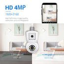 ESCAM QF202 E27 2MP+2MP WiFi PTZ Camera Dual Lens Wireless Surveillcance Camera with Color Night Vision Humanoid Detection Two-way Radio H.265 Phone Remote Monitoring Security IP Cameras
