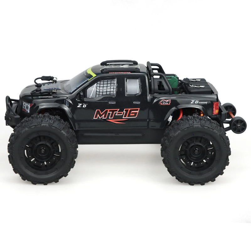 ZD Racing MT16 RTR 1/16 2.4G 4WD 80km/h Fast Brushless RC Car 3S Desert Monster Off-Road Truck Alloy Chassis LED Light Full Proportional Vehicles Models Toys Oil Filled Shocks