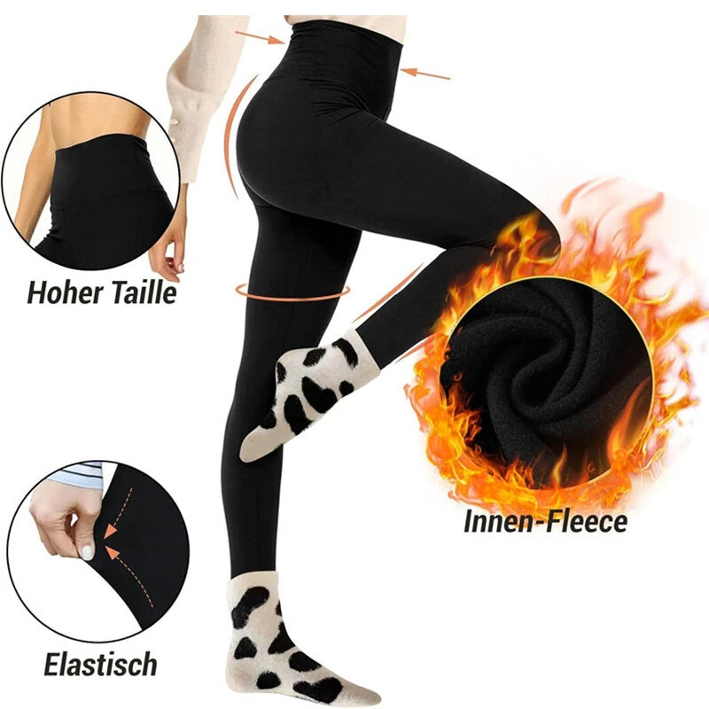 Sportswear Gym Warm Thermals Fleece Leggings for Women Winter High Waist Yoga Pant Fitness Sport Warm Pants Fitness Sport Running Cycling Workout Clothes