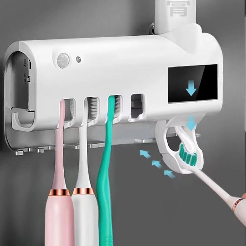 Tooth Disinfection Box Multifunctional Toothbrush Holder Disinfecting Toothbrush Holder Multifunctional Toothbrush Box Toothpaste Squeezer Toothbrush Sterilizer