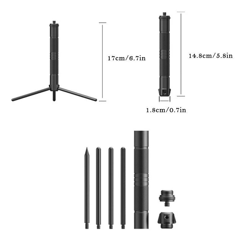 Aluminum Lantern Stand Camping Lamp Pole for Astrolux CL01 CL02 Foldable Light Support Holder Lamp Bracket Camera Phone Tripod Stand For Picnic