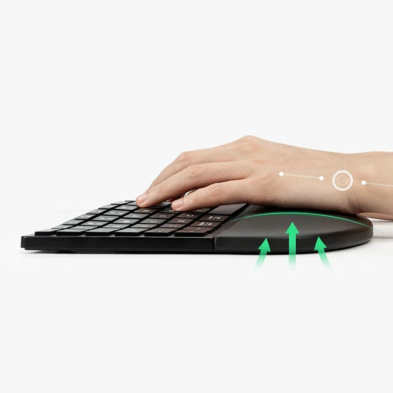 Delux GM909 Ergonomic Keyboard 2.4G Wireless/bluetooth 112 Keys Rechargeable Full Size with Scissor Switch Palm Rest for Windows/Mac