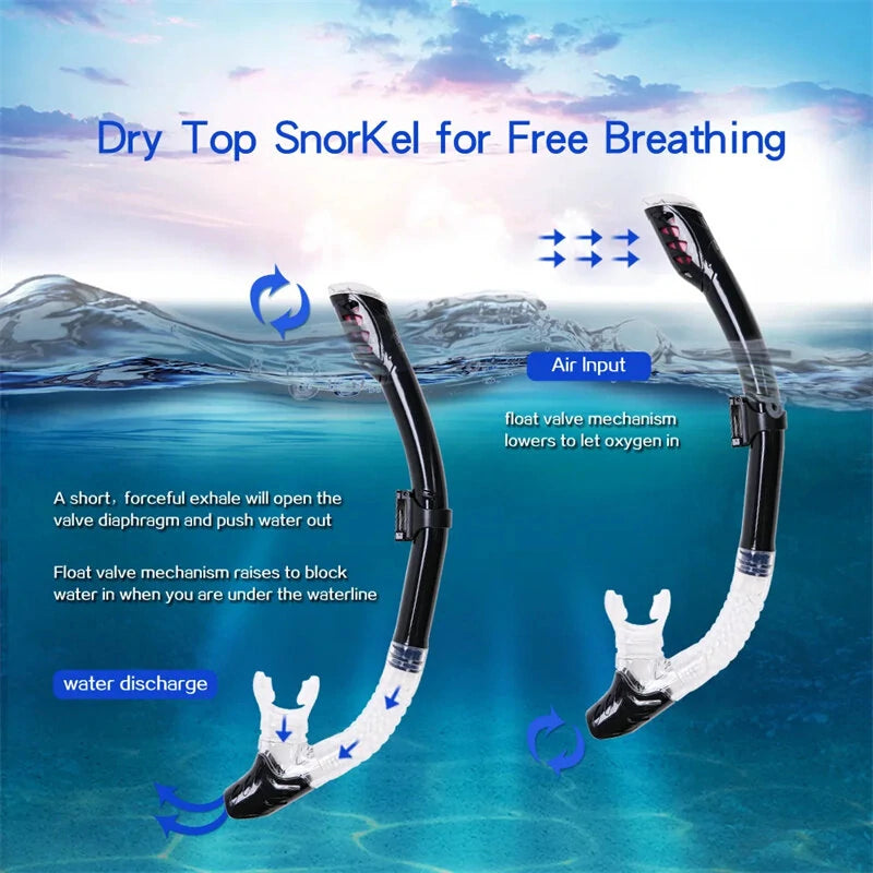 Diving Goggles Snorkel Set with Swimming Goggles, Tube, Adjustable Strap for Women Men Adult Swimming Equipment